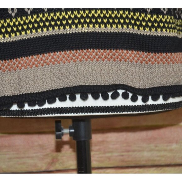 Together Ladies Open Yellow Black Cardigan Sweater Size 10 Striped Granny Core - Picture 9 of 12